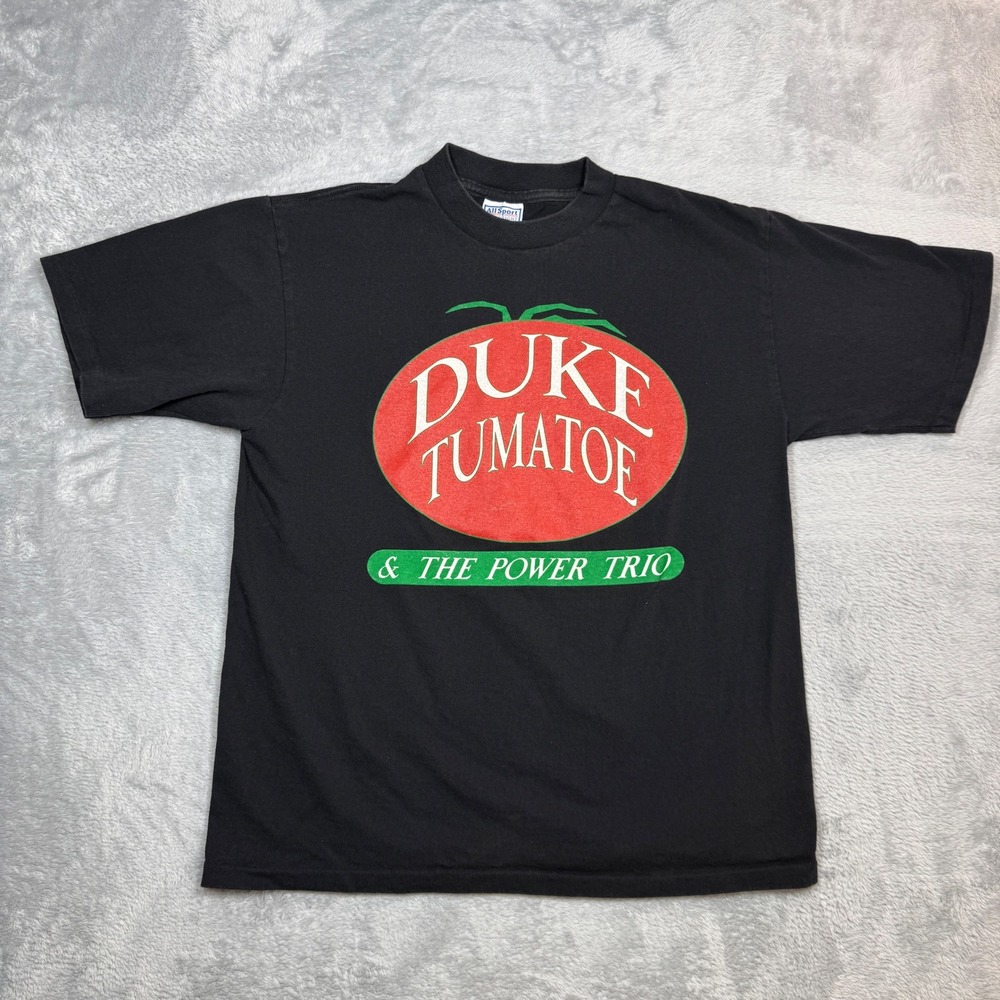 Vintage All Sport Duke Tumatoe & The Power Trio T Shirt Mens L Black 90s
